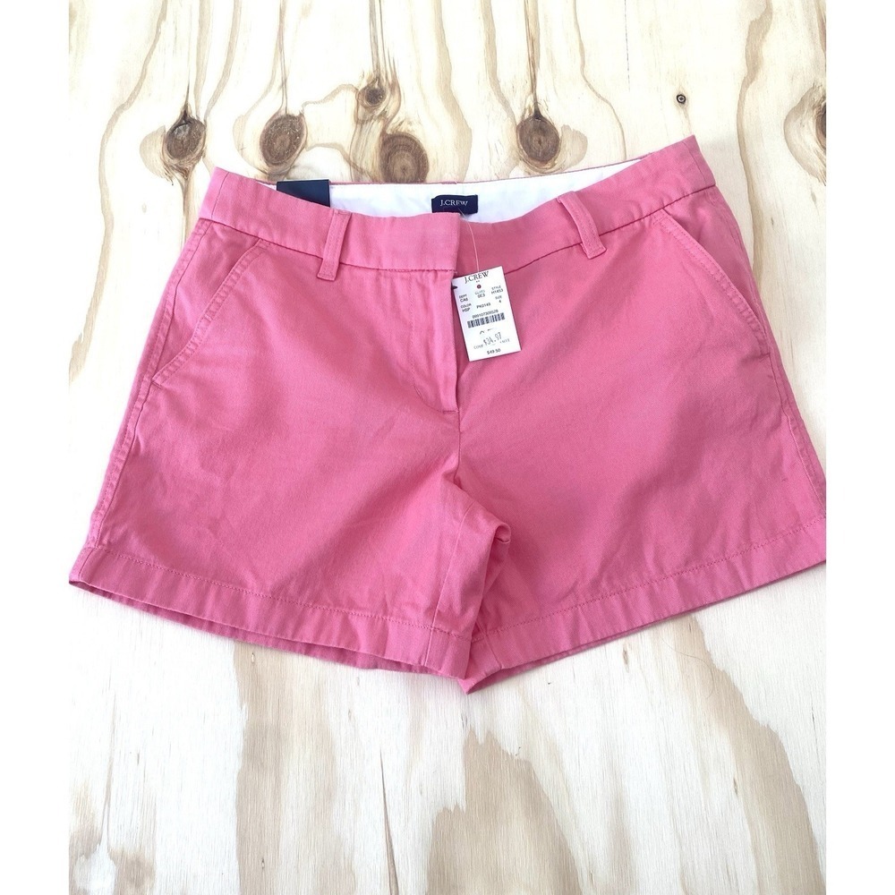 J Crew Pink Chino Shorts Womens 4 Tailored Preppy Summer Resort Coastal Chic 5"